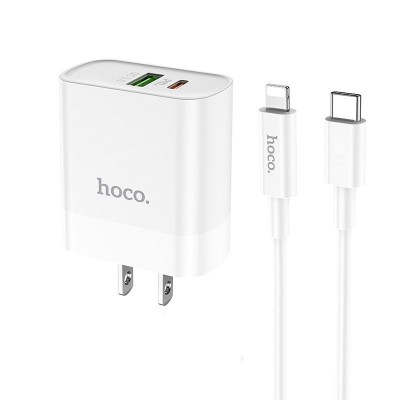 HOCO C80 chargers set CE wholesale cellphone cargador usb wall PD QC3.0 18W type c cable charger for iPhone adapter